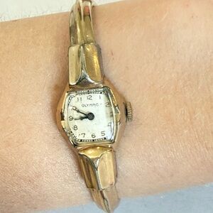 Vintage 10k Gold Filled Hinged Watch Waltham Olympic Benrus Hinged For Parts